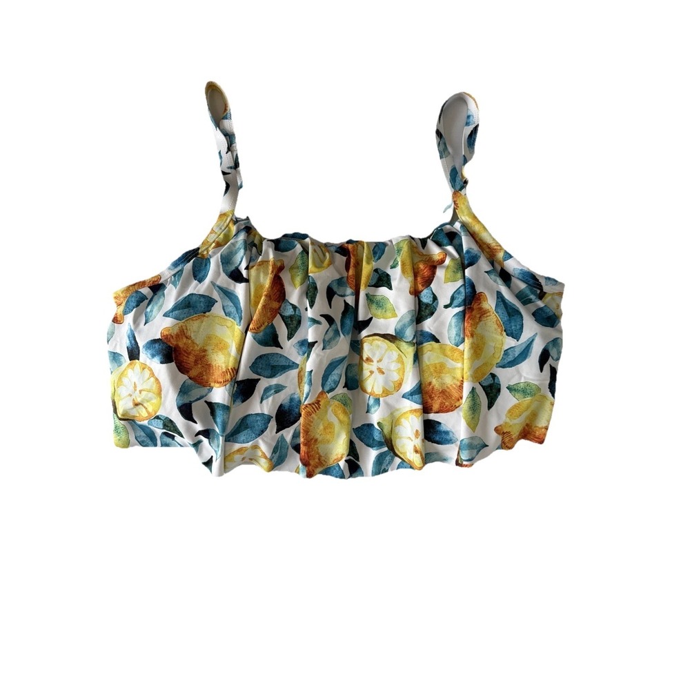 Cupshe Lemon Stripe Bikini Swim Top Women's Plus 3X Beach Resort Summer‎ Coastal